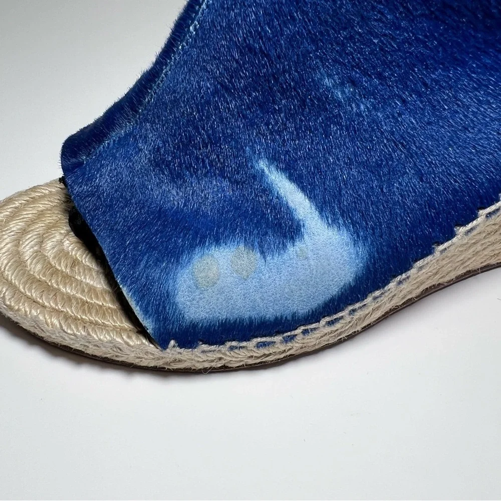 Celine Pony Hair Espadrille Wedge Sandals